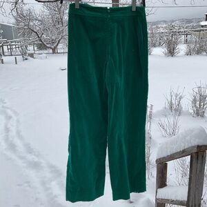 Keen Green 1950’s Vintage Velvet feel, wide legged trousers